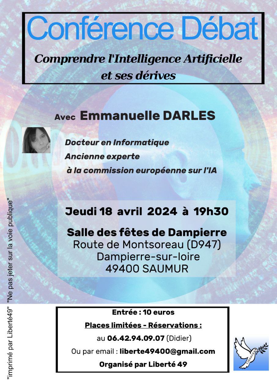 Conférence à Saumur le 18 avril 2024